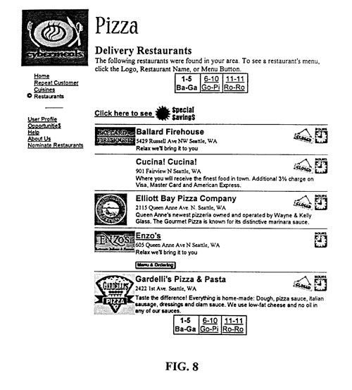 CyberMeals patent