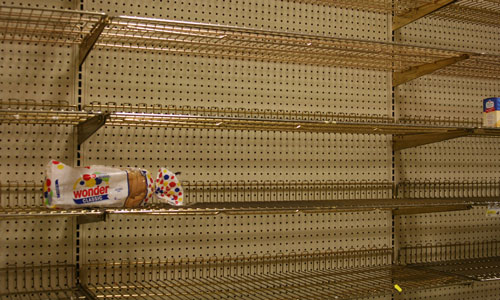 Empty shelves