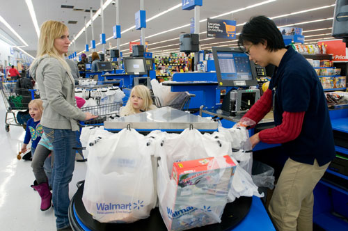 Walmart checkout line