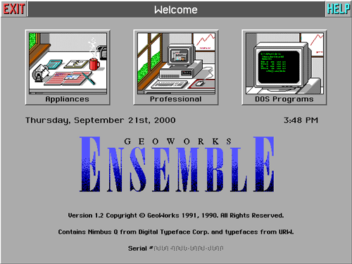 GeoWorks startup screen