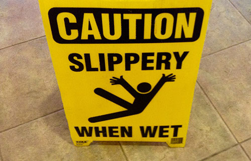 Wet floor signs