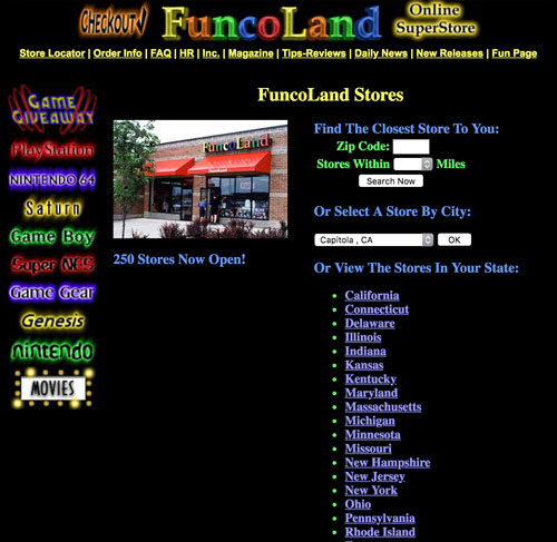 FuncoLand website