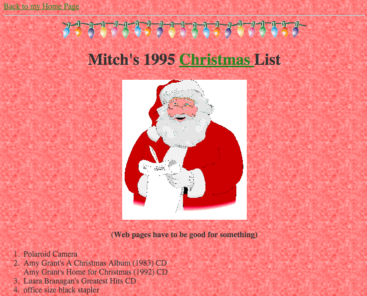 Mitch Xmas List