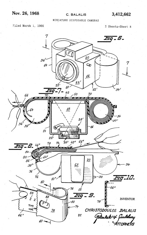 Disposable camera patent