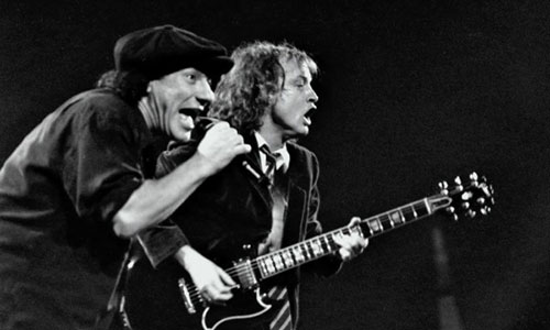 Brian Johnson and Angus Young