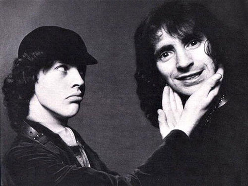 Bon Scott and Angus Young