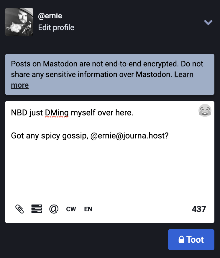 Mastodon DM Example