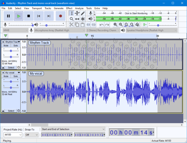 Audacity screenshot